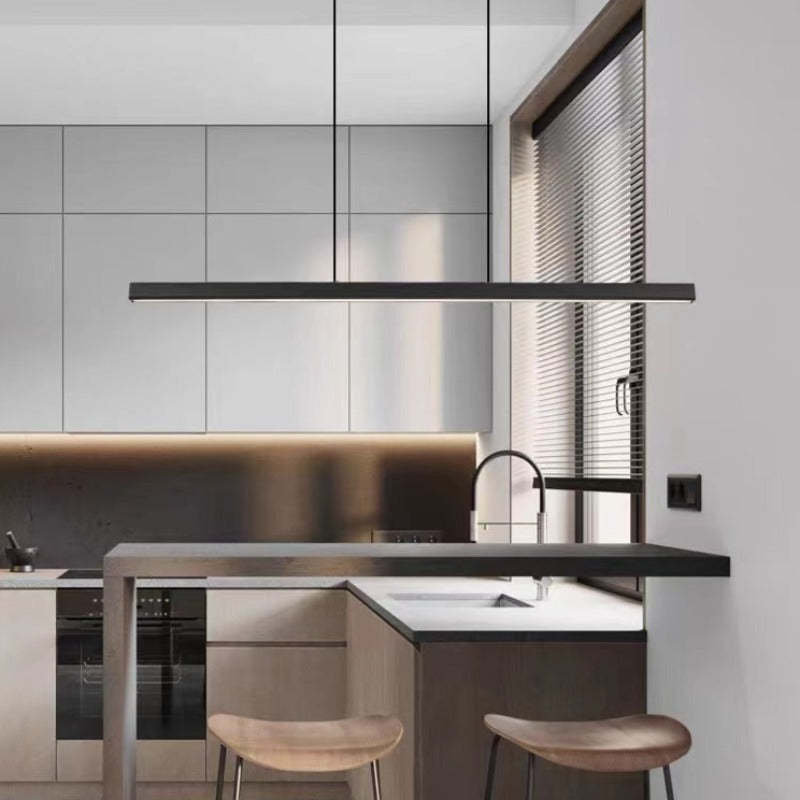 Thala Modern Linear Metal LED Pendant Light Black/Brown - Neutralighting