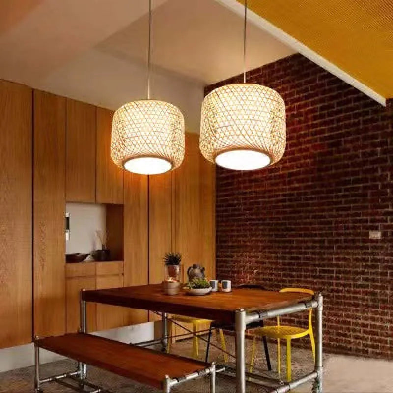 Dunselwick Wicker Pendant Light-Moonnatur