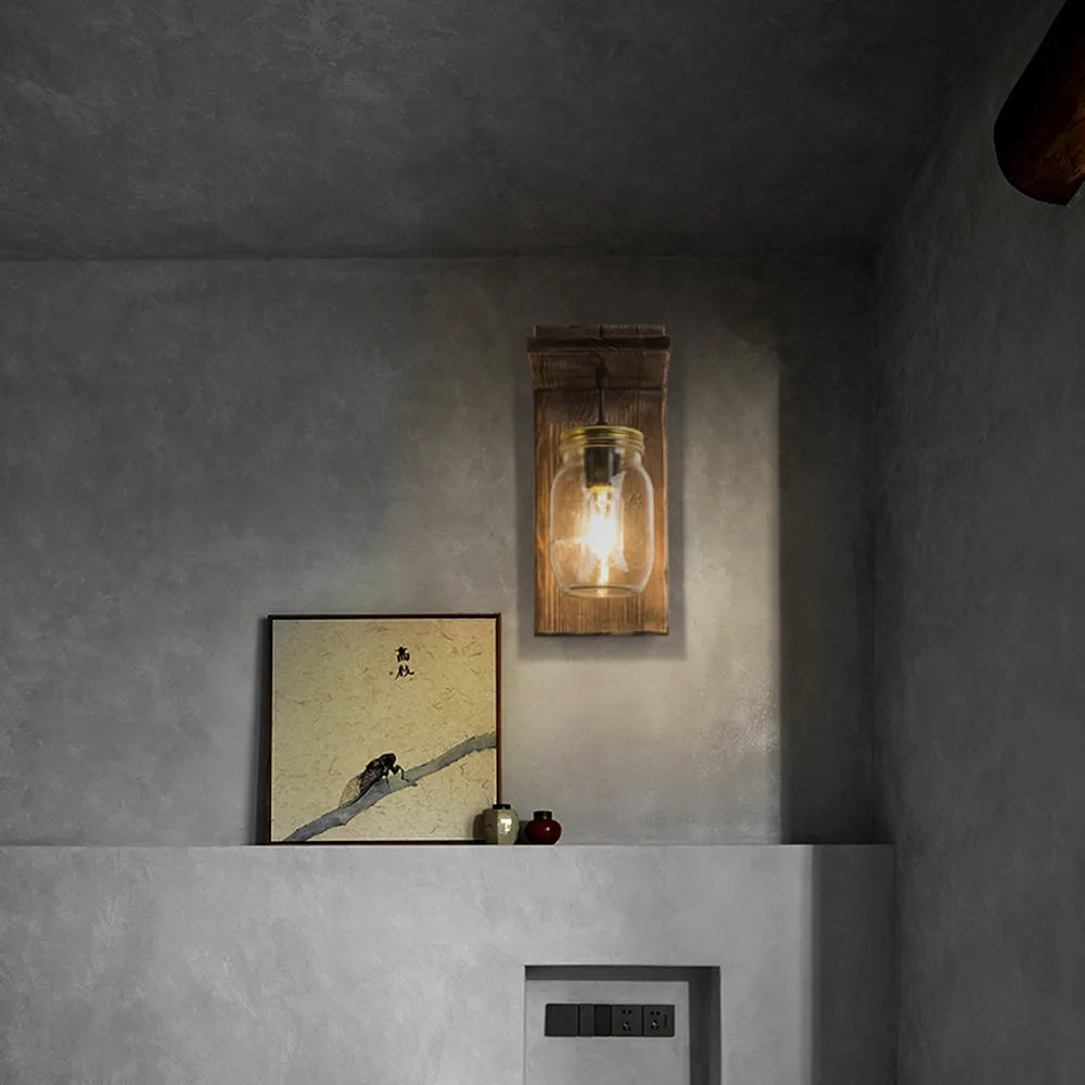 Weldenaria Pine Wood Wall Light-Moonnatur
