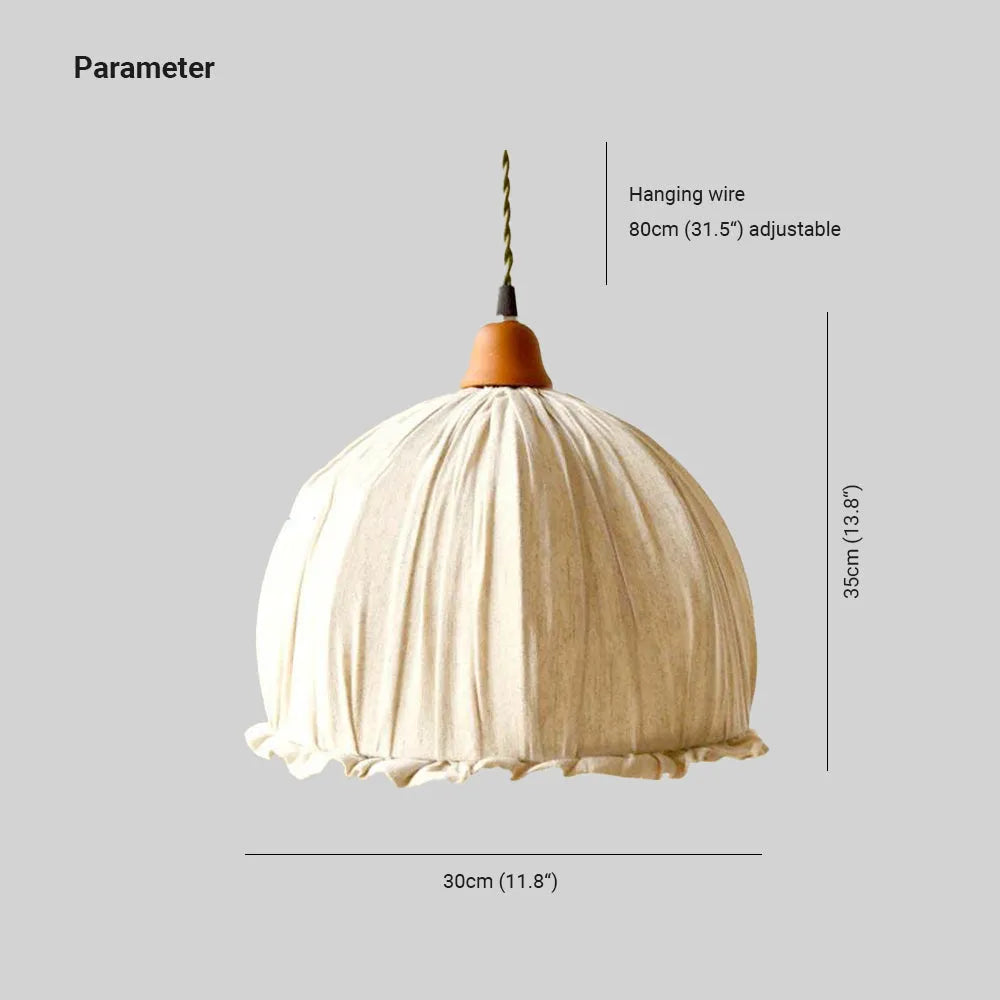 Haloa Vintage Pendant Light Beige, Fabric - Neutralighting