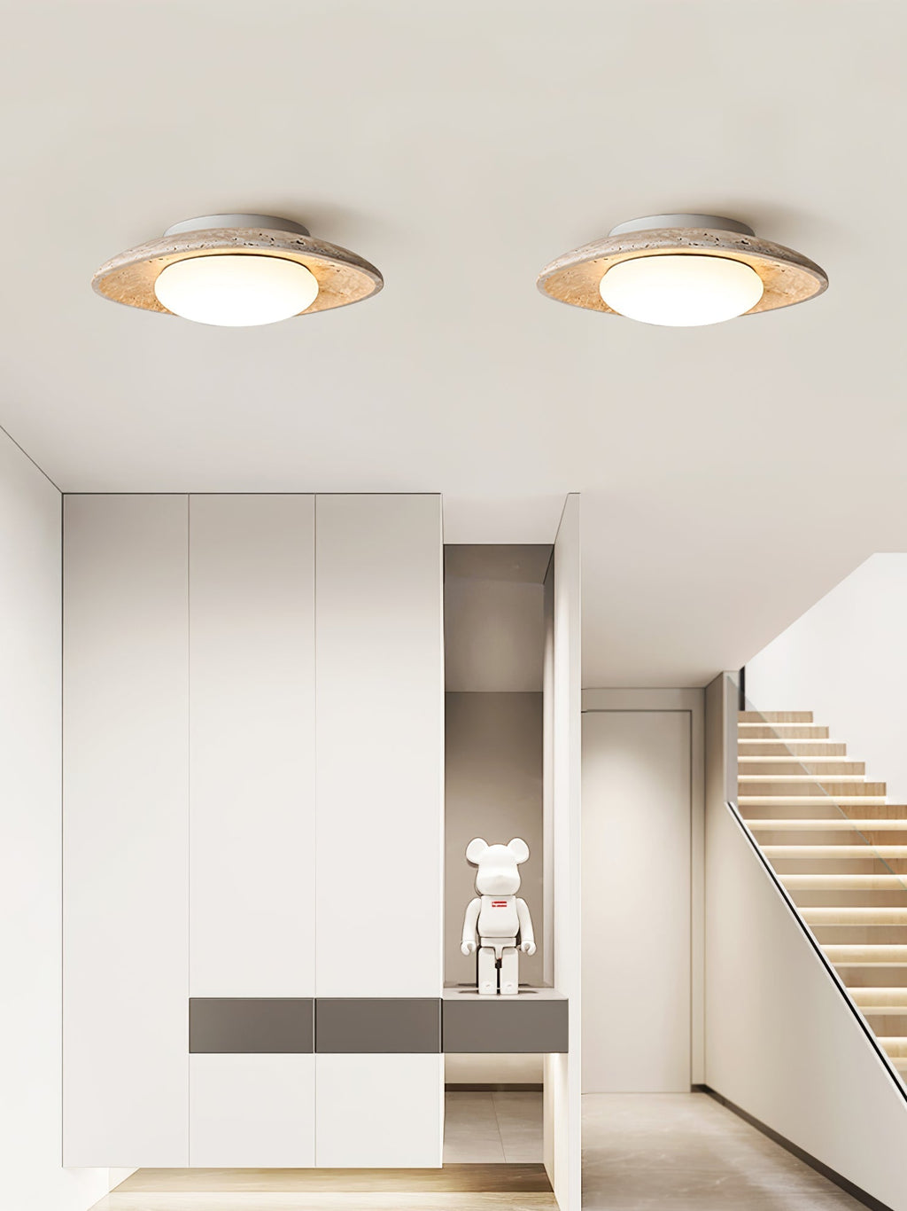 Aberford Travertine Ceiling Light-Moonnatur