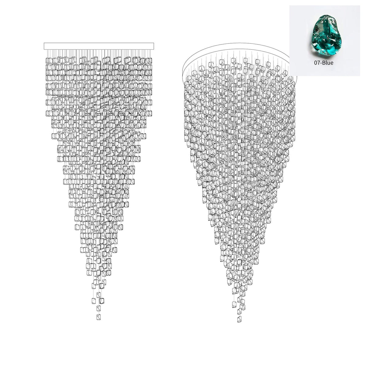 Qerise Glass Chandelier-Moonnatur