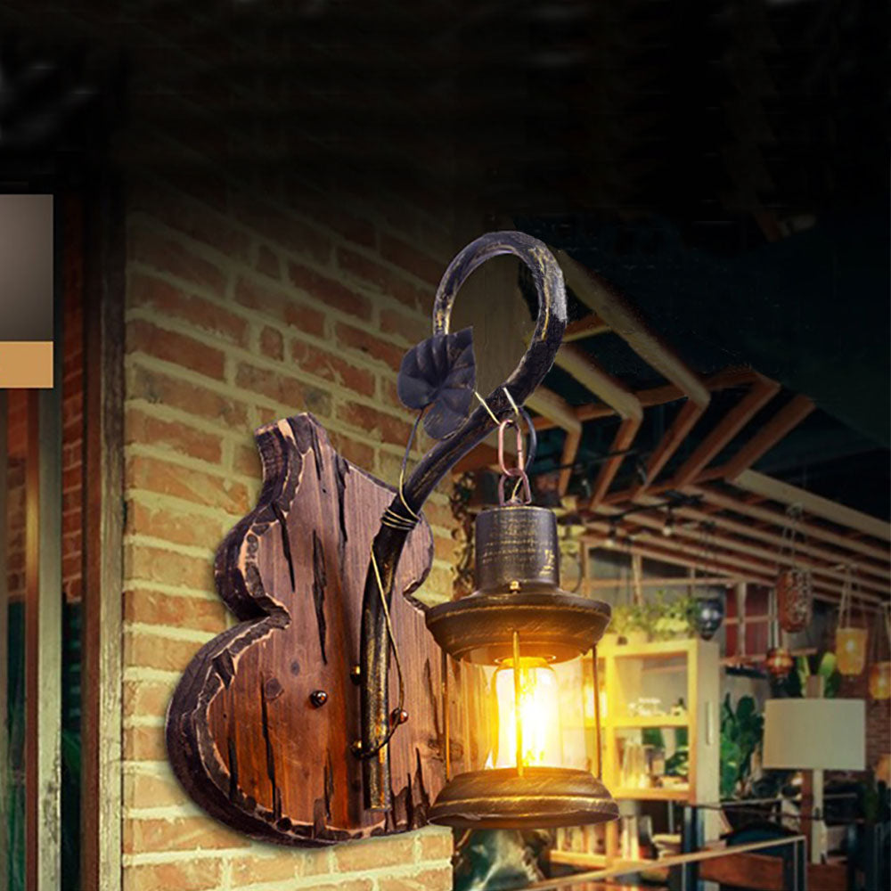 Ambelina Pine Wood Wall Light-Moonnatur