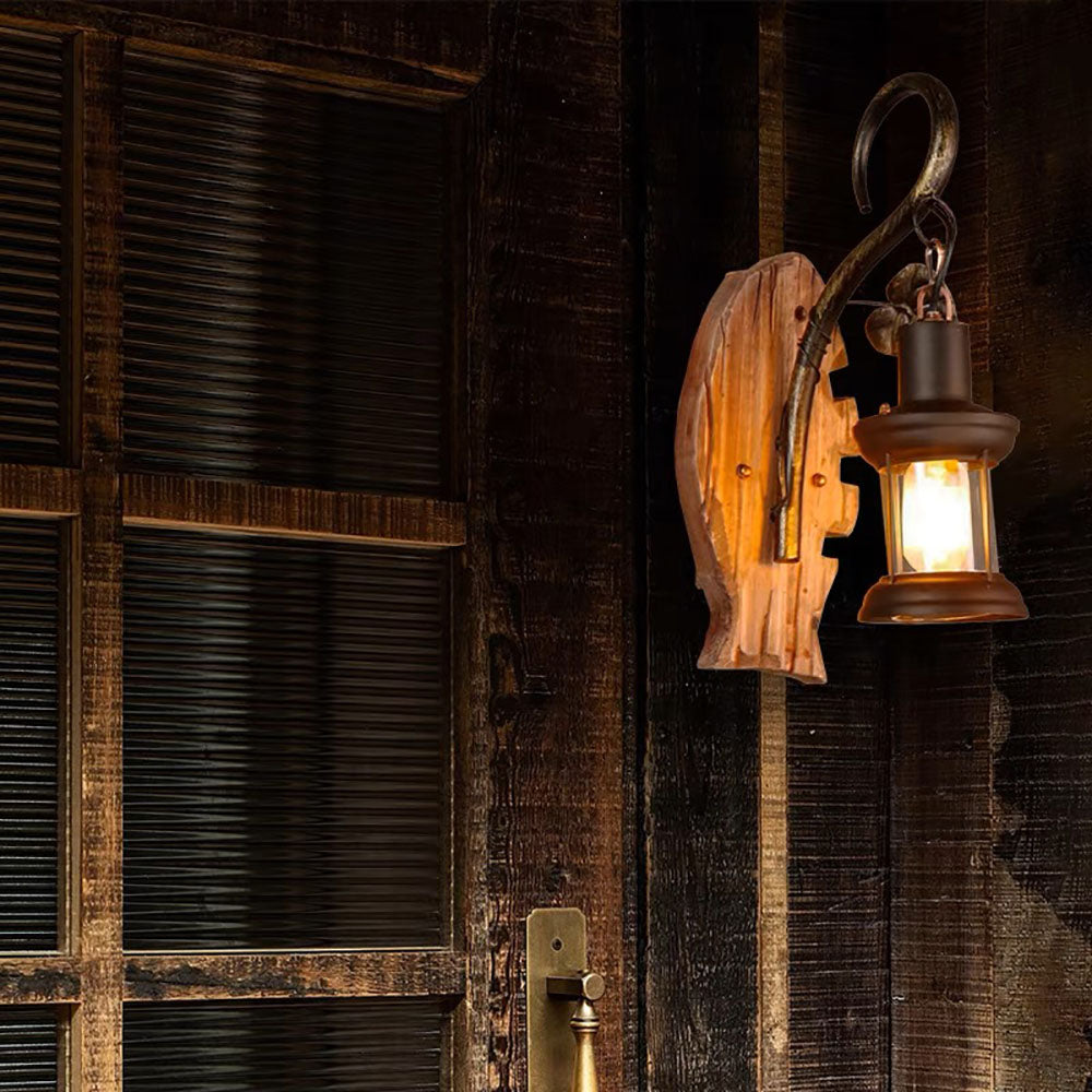 Aberena Pine Wood Wall Light-Moonnatur