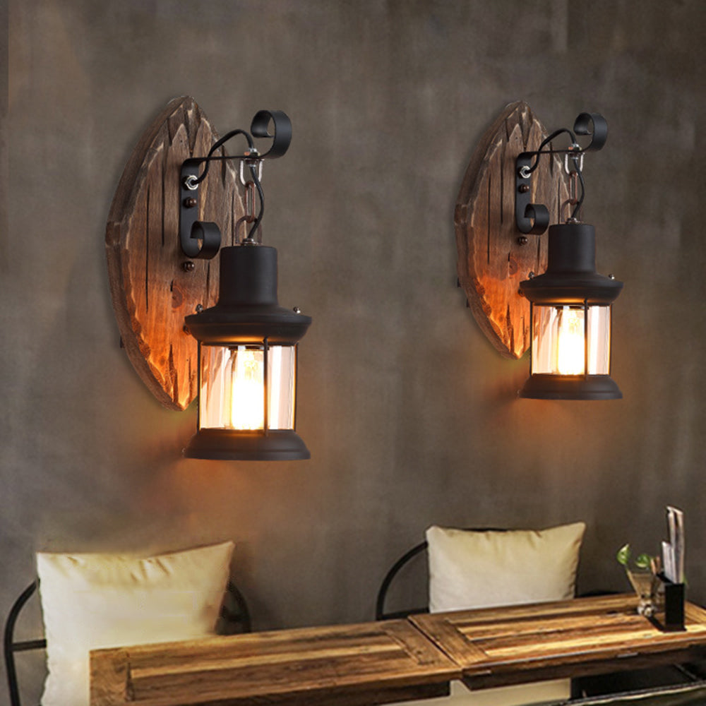 Wilveniel Pine Wood Wall Light-Moonnatur
