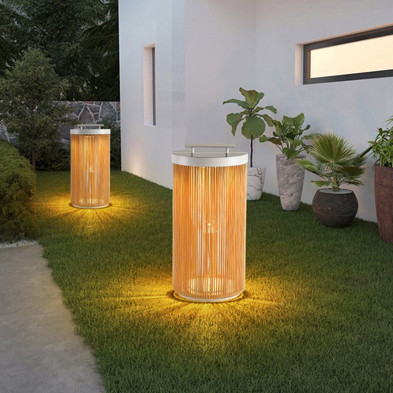 Lorrenlynne Rattan Floor Lamp-Moonnatur