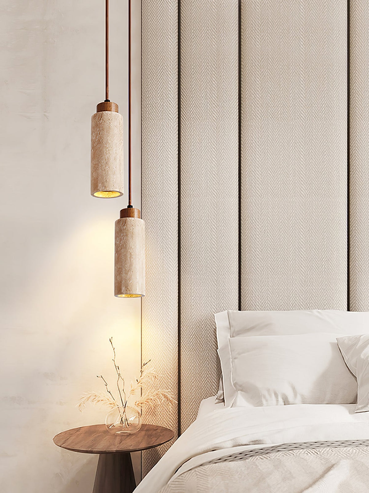 Ambelholm Travertine Pendant Light-Moonnatur