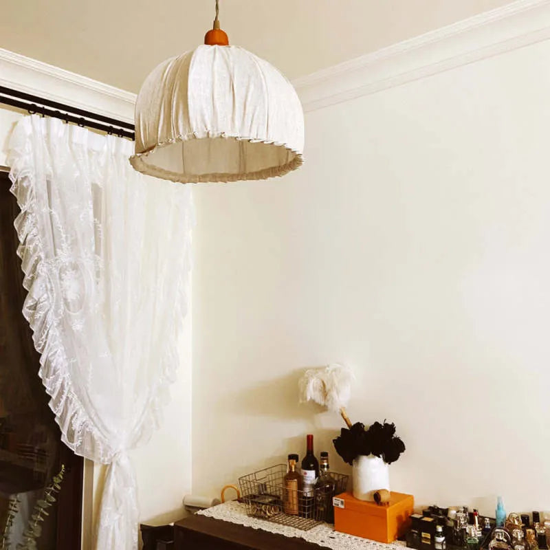 Haloa Vintage Pendant Light Beige, Fabric - Neutralighting