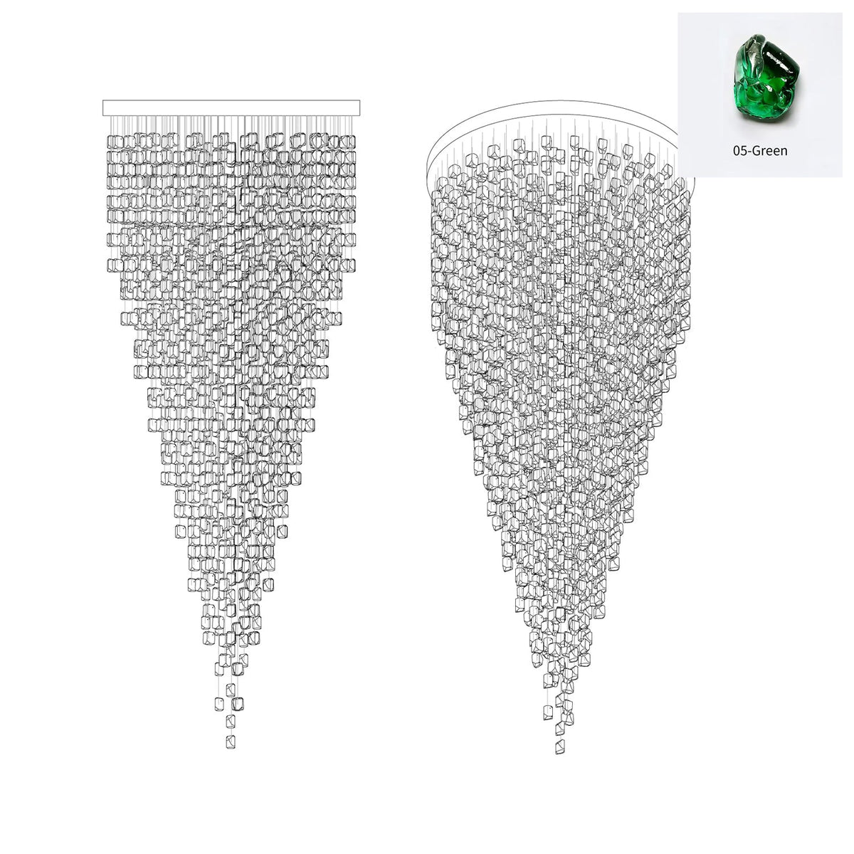 Qerise Glass Chandelier-Moonnatur