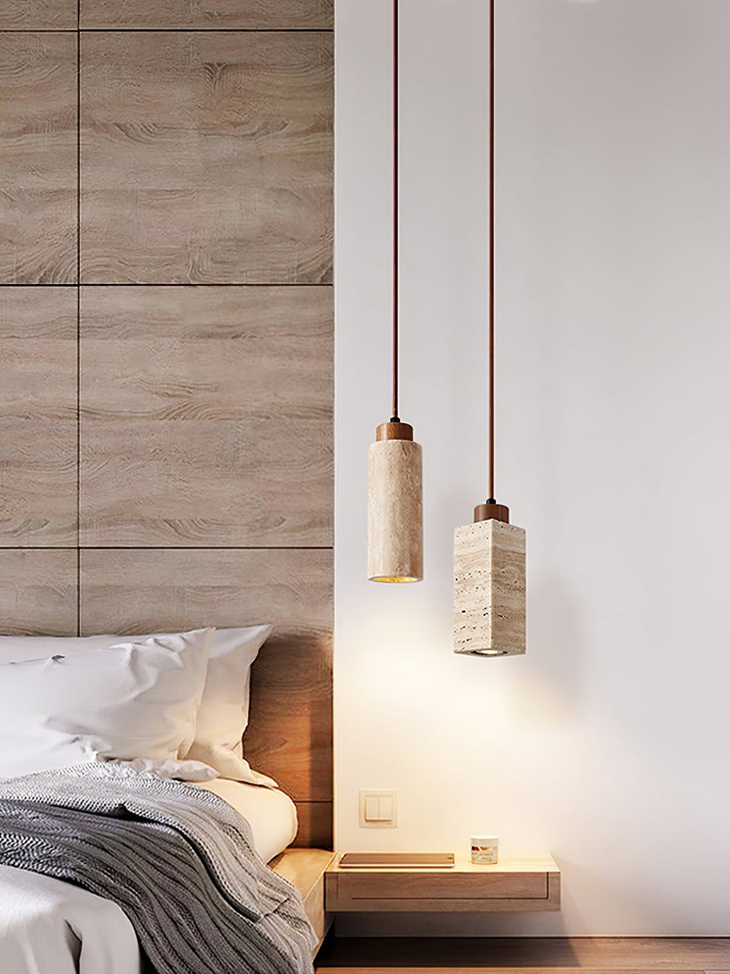 Ambelholm Travertine Pendant Light-Moonnatur