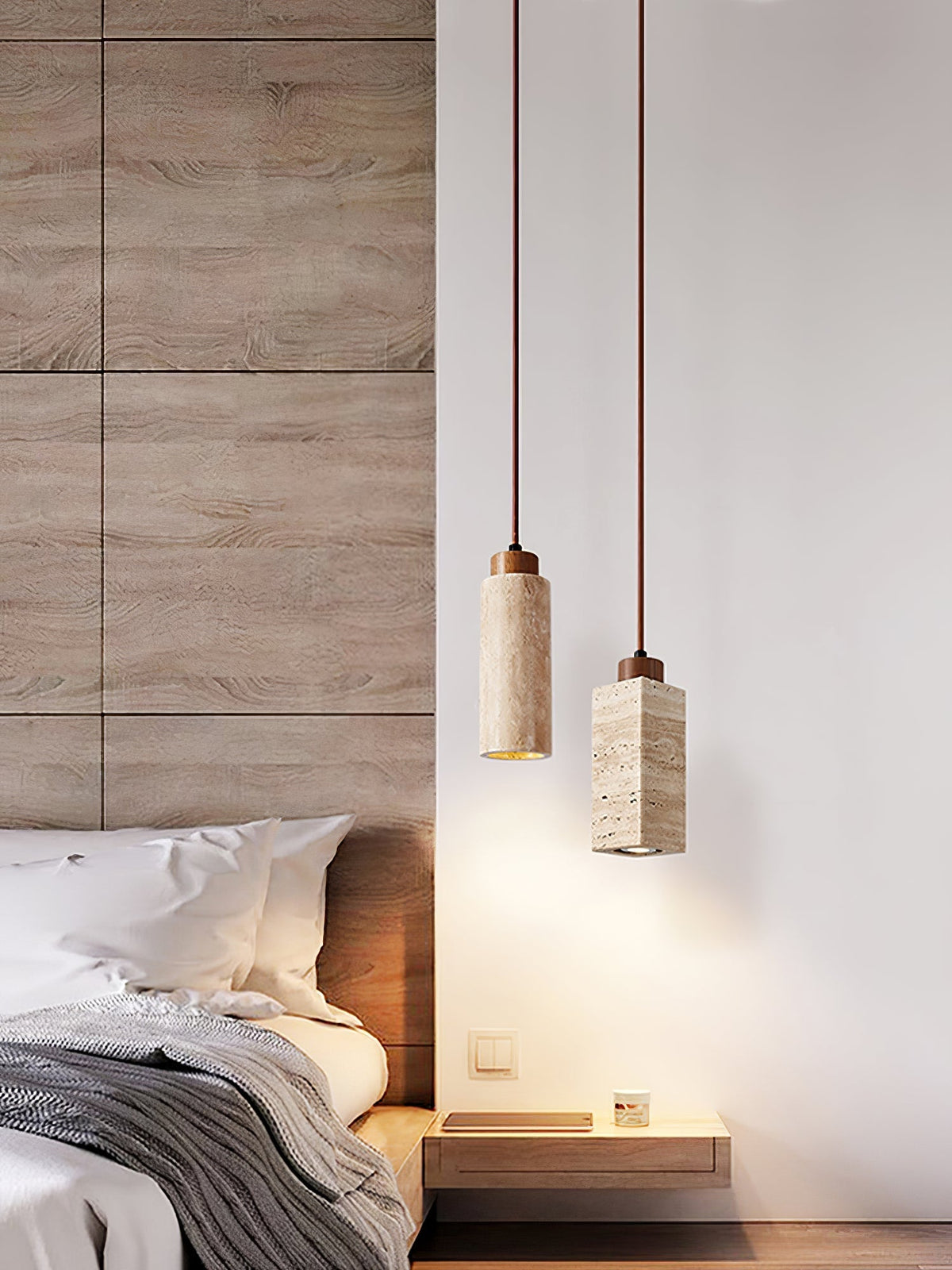 Ambelholm Travertine Pendant Light-Moonnatur