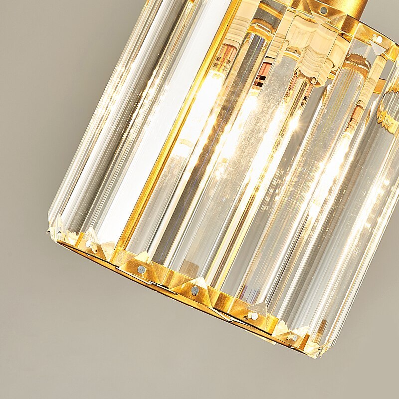 Vina Modern Cluster Cylinder Glass Pendant Light, Black/Gold - Neutralighting