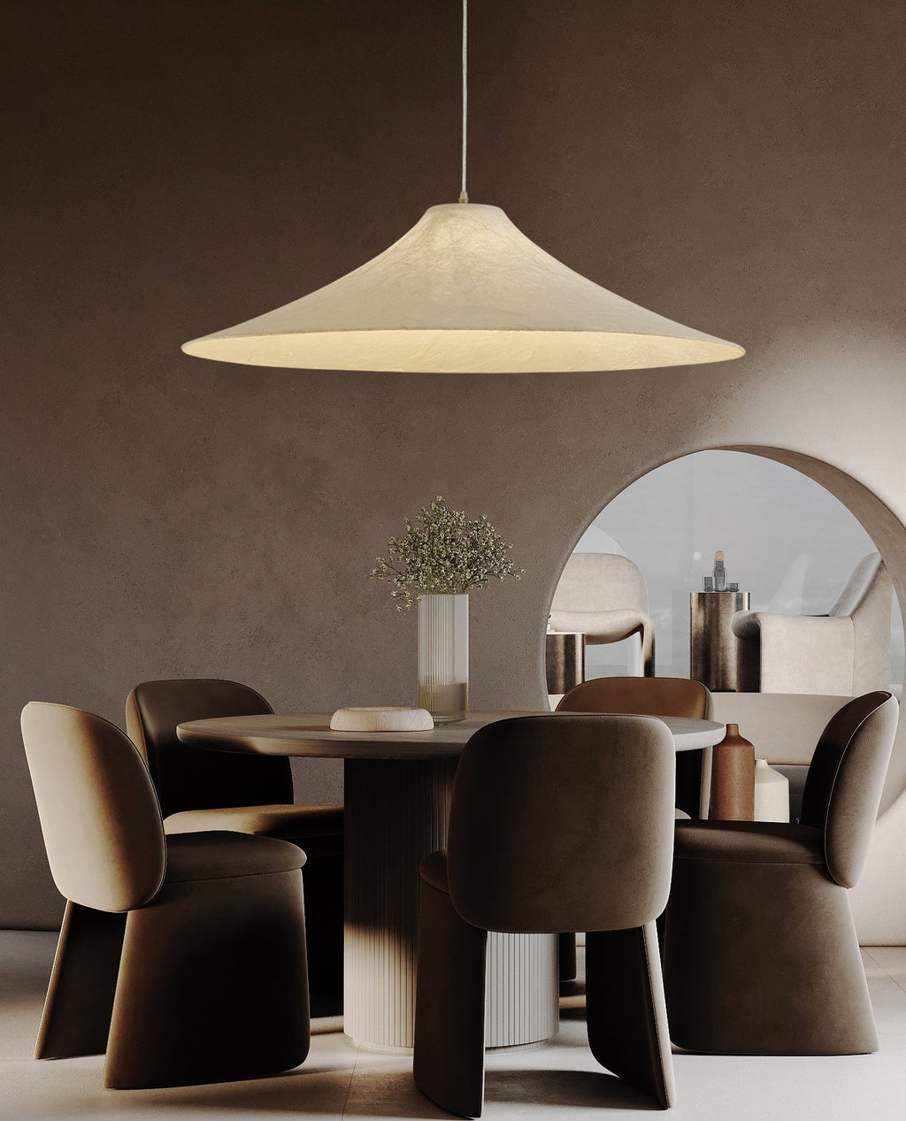 Lyrenaria Mulberry Silk Pendant Light-Moonnatur