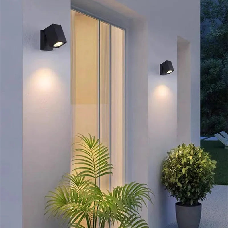 Artiq Modern Outdoor Rotatable Metal Spotlight Wall Lamp, Black - Neutralighting