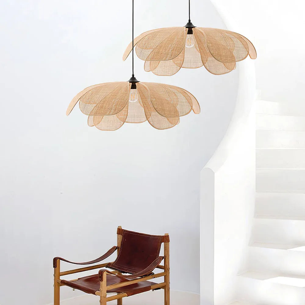 Aiko Handmade Pendant Light, Rattan/Willow Weave - Neutralighting