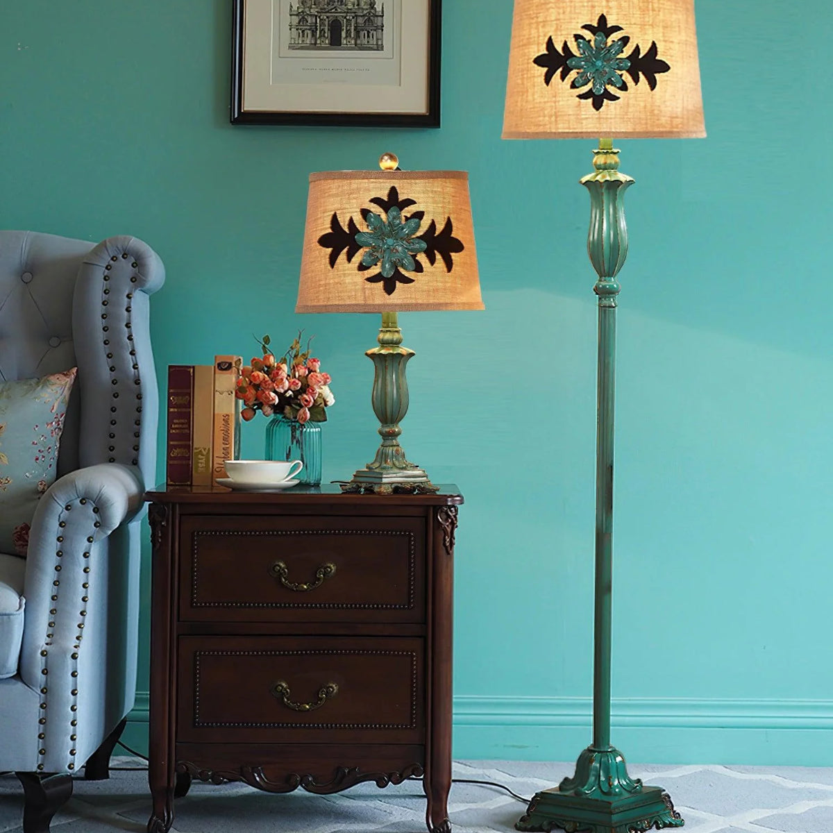 Hadrenhill Resin Floor Lamp-Moonnatur