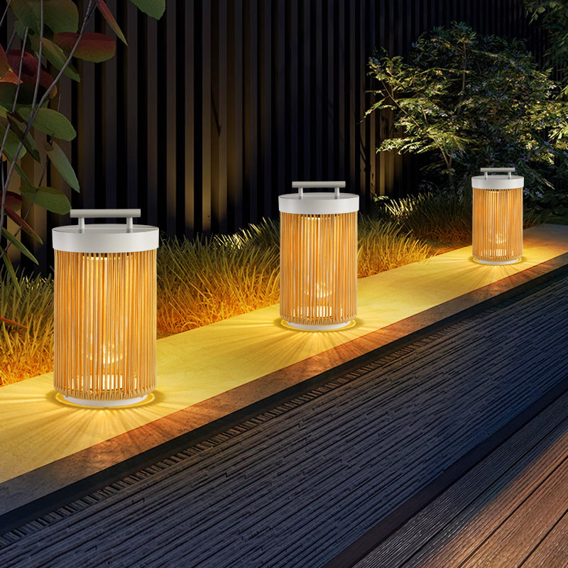 Lorrenlynne Rattan Floor Lamp-Moonnatur
