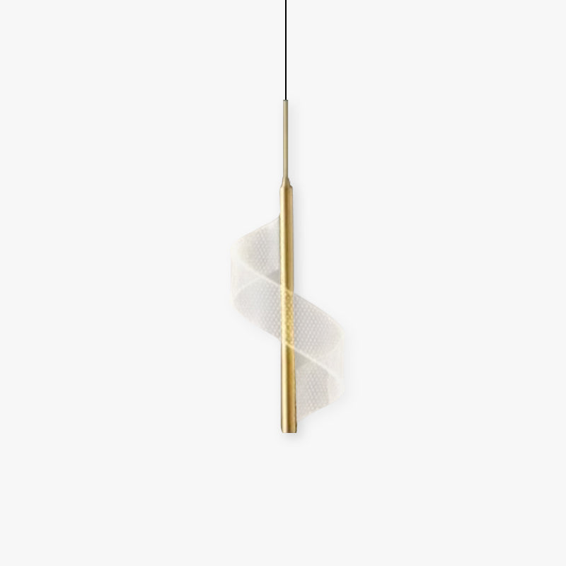 Zeva Vintage Golden Ribbon Pendant Light, Metal/Acrylic - Neutralighting