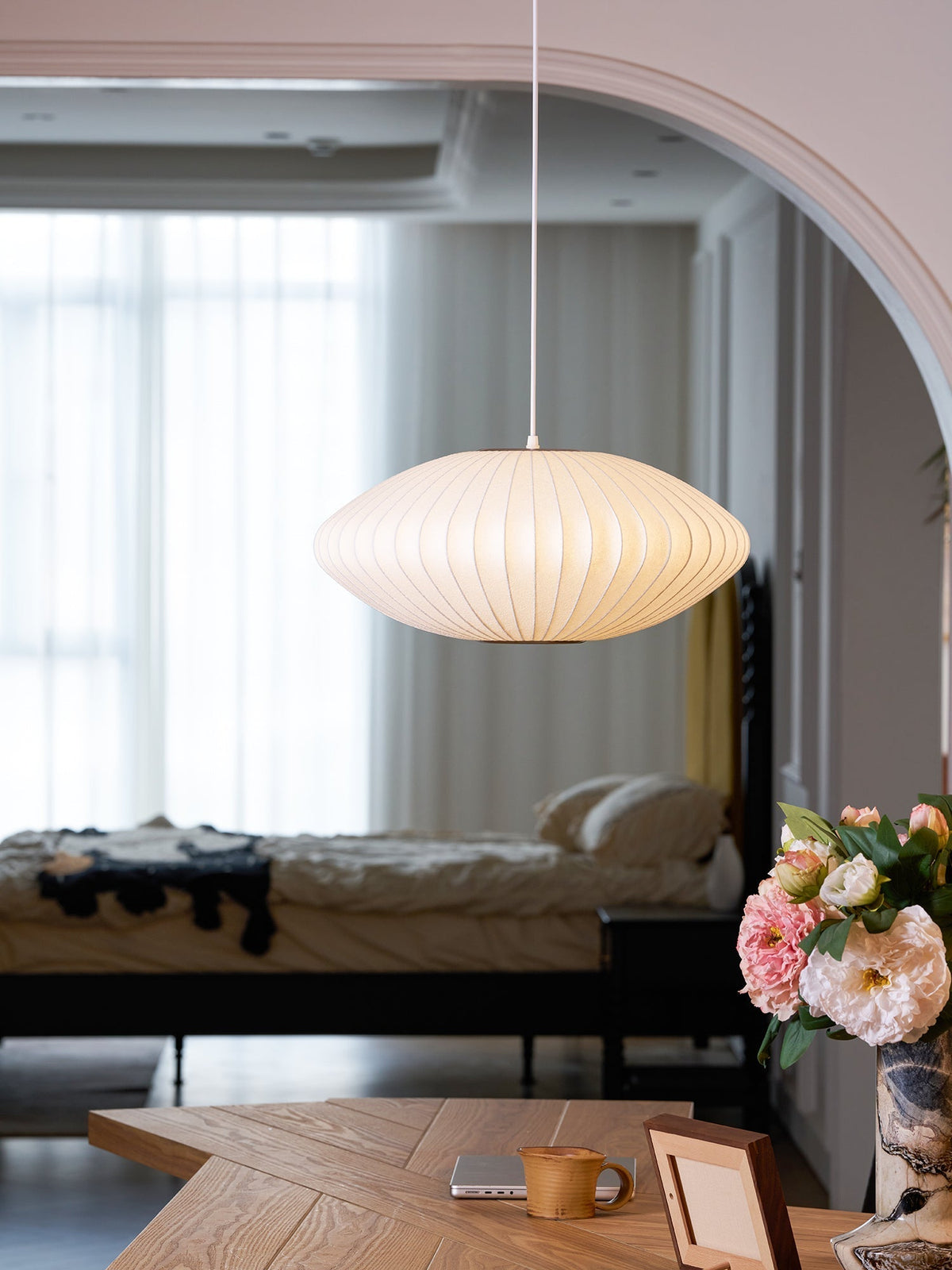 Cedrlyn Faux Silk Pendant Light-Moonnatur
