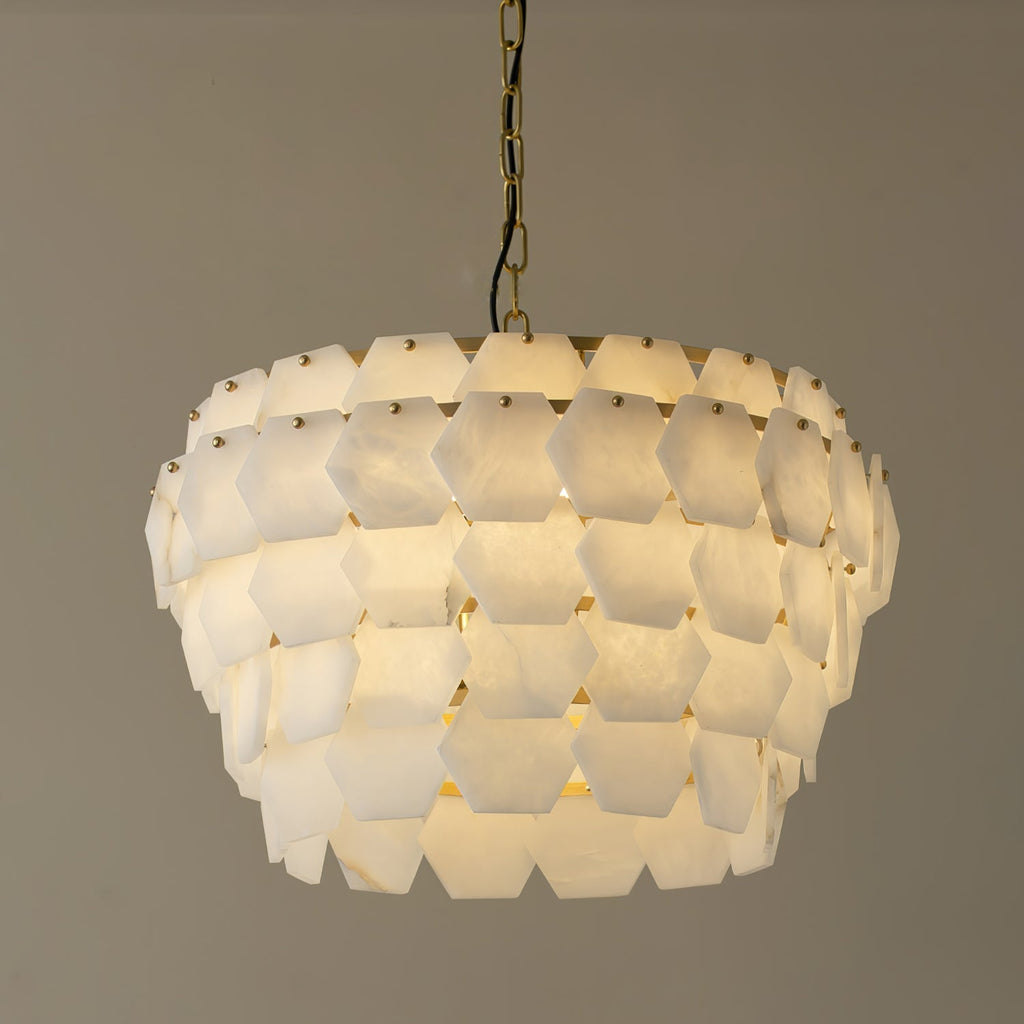 Wardenwood Alabaster Chandelier-Moonnatur