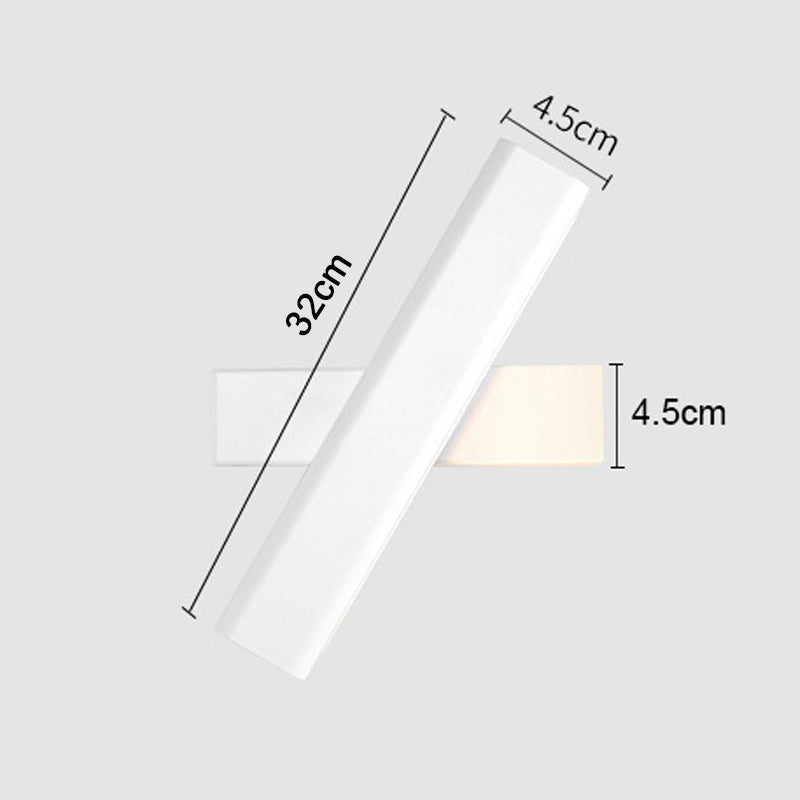 Orin Modern Rectangles Metal Rotatable Wall Lamp, Black/White - Neutralighting