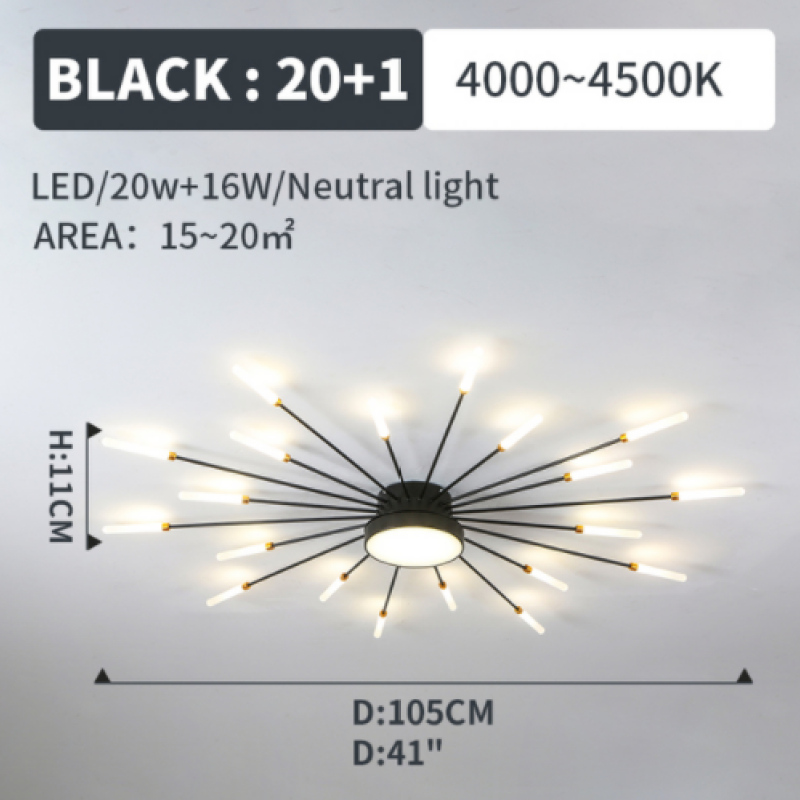 Wesley Modern Home Decoration Fireworks LED Ceiling Light - Neutralighting