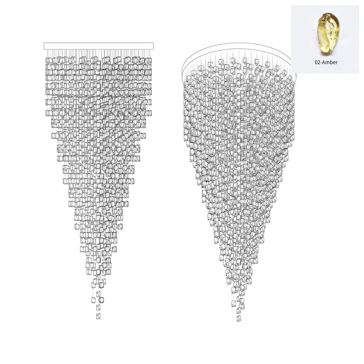 Qerise Glass Chandelier-Moonnatur