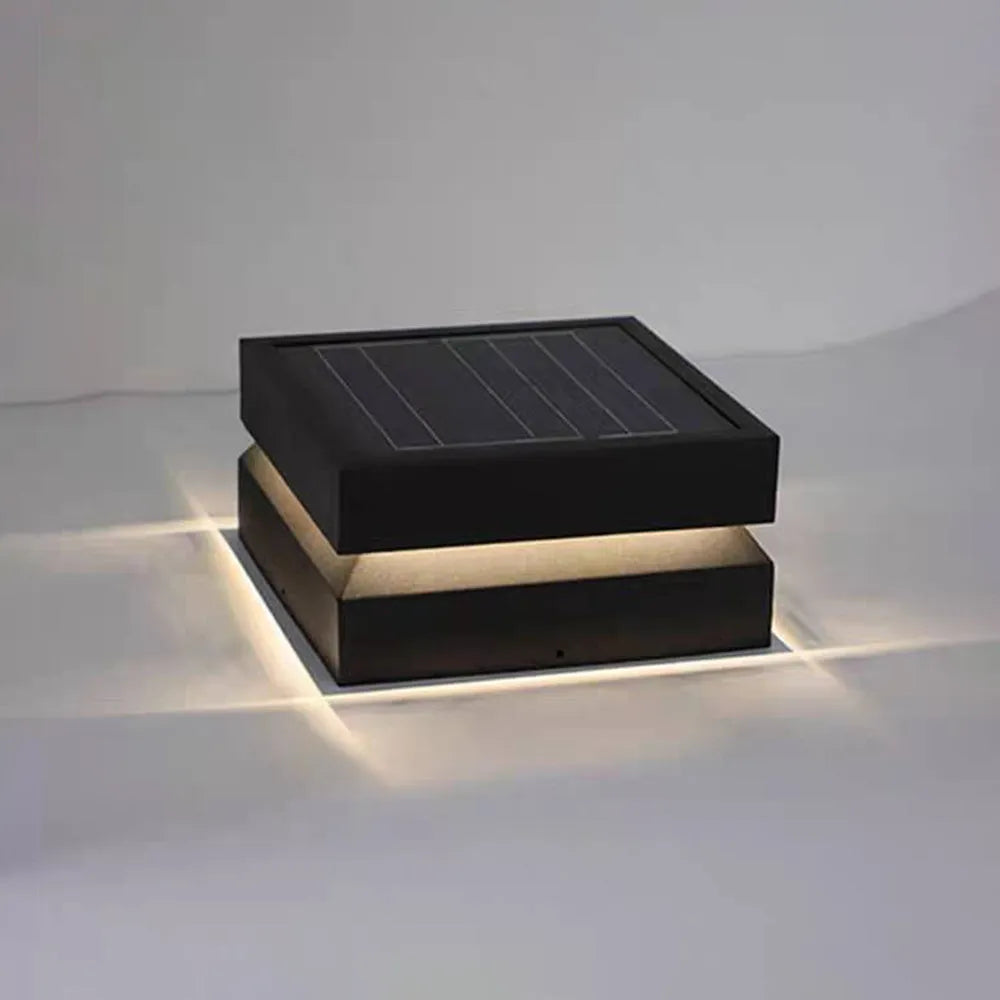 Axion Modern Concave Metal Black Outdoor Lamps, Solar - Neutralighting
