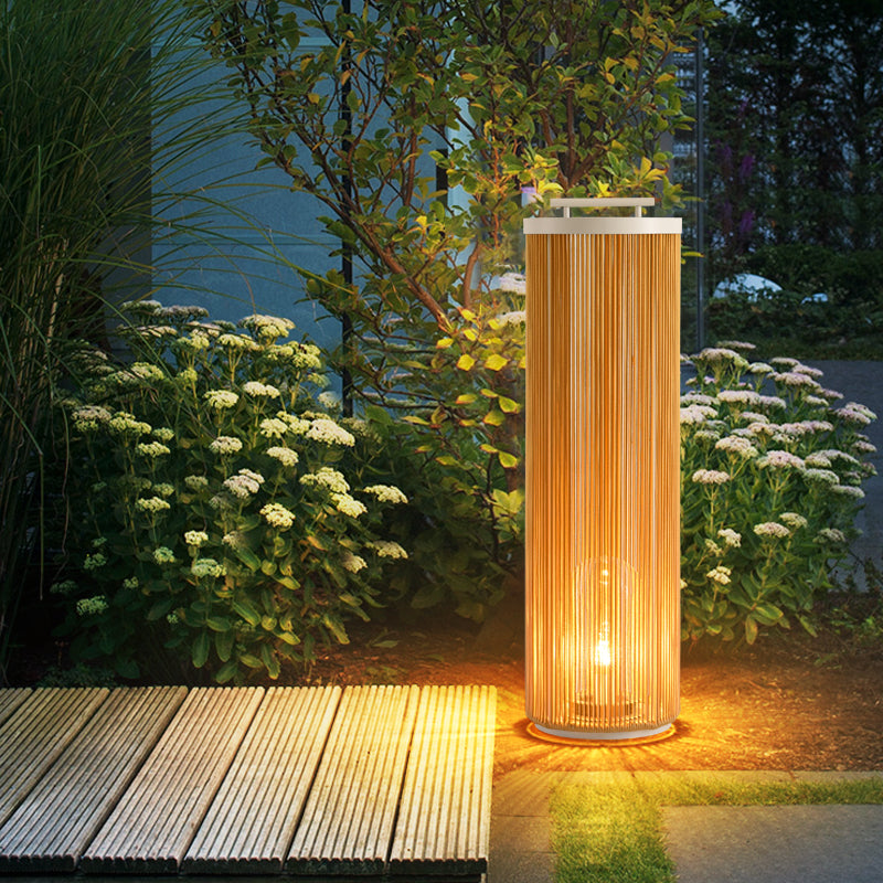 Lorrenlynne Rattan Floor Lamp-Moonnatur