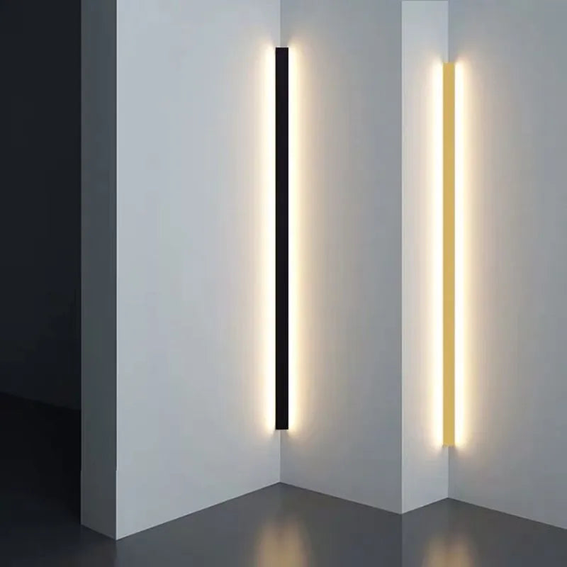Gravo Minimalist Linear Metal/Acrylic Wall Lamp, Gold/Black/White - Neutralighting