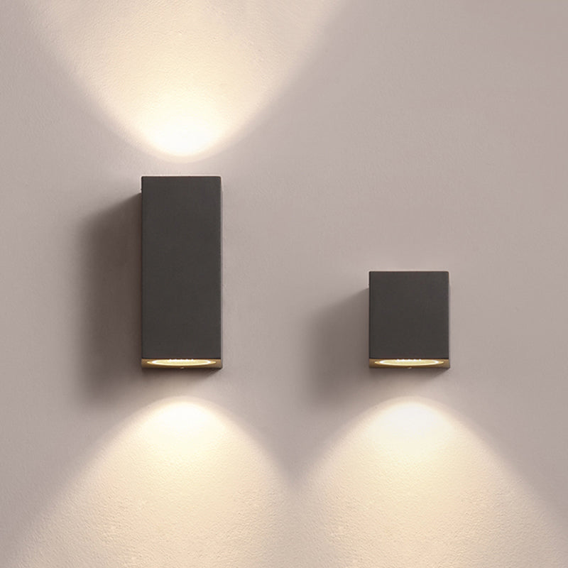 Tavon Minimalist Metal Square Outdoor Wall Lamp, Black - Neutralighting