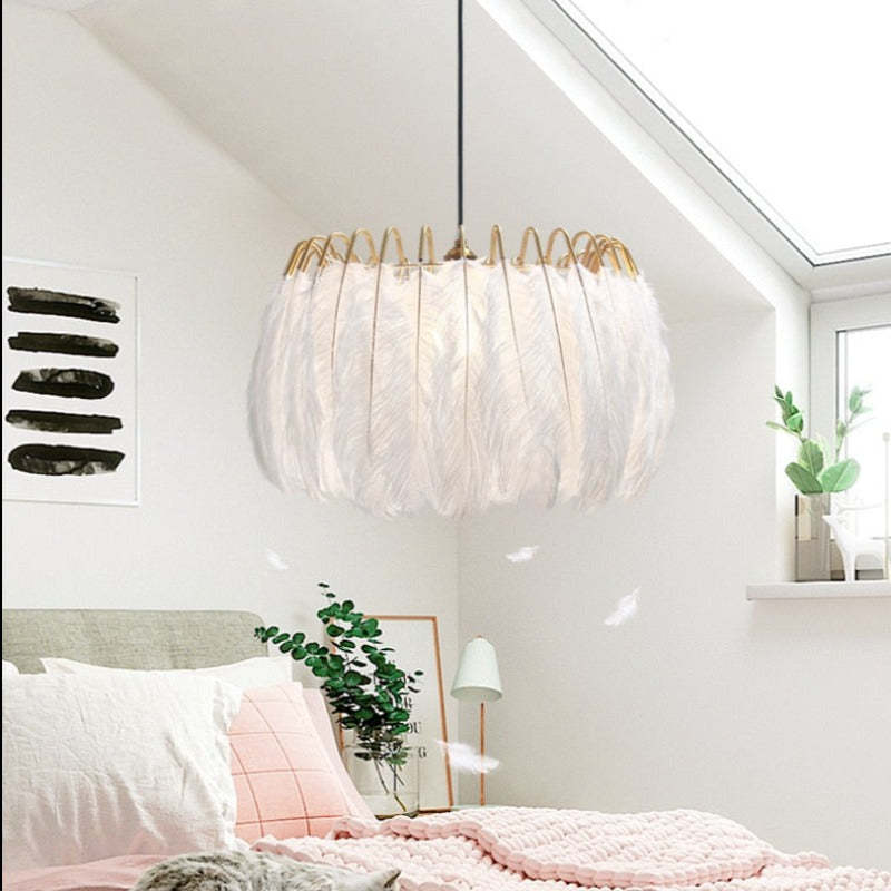 Grenelrose Feather Pendant Light-Moonnatur