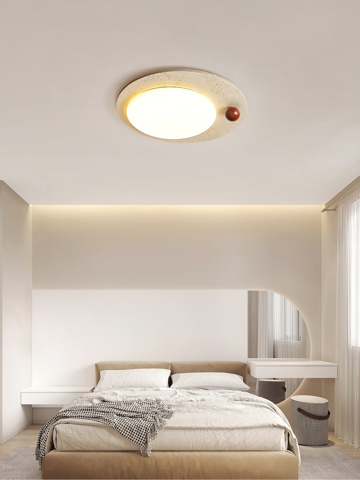 Osweneth Travertine Ceiling Light-Moonnatur