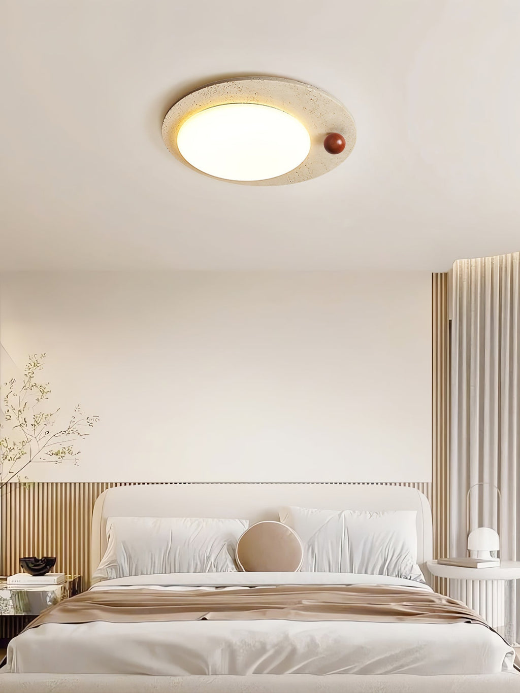 Osweneth Travertine Ceiling Light-Moonnatur