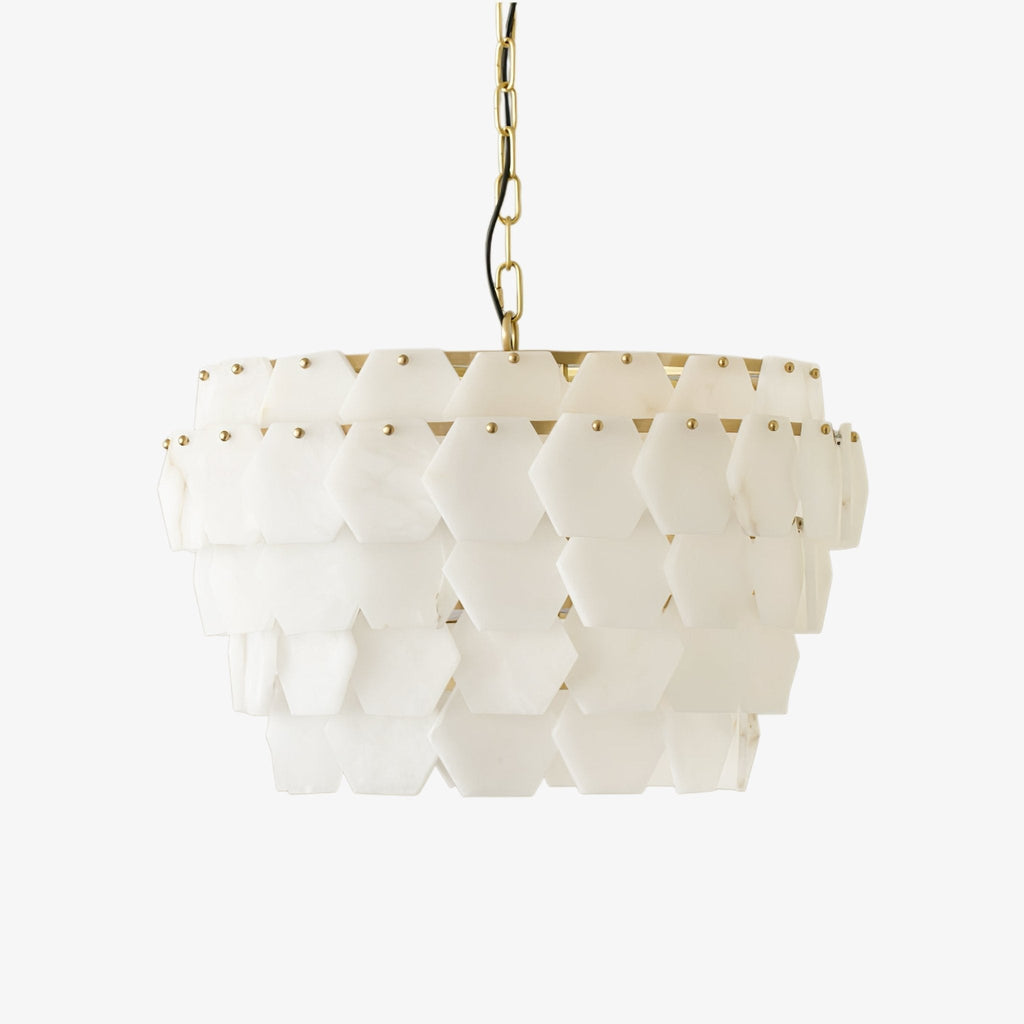 Wardenwood Alabaster Chandelier-Moonnatur