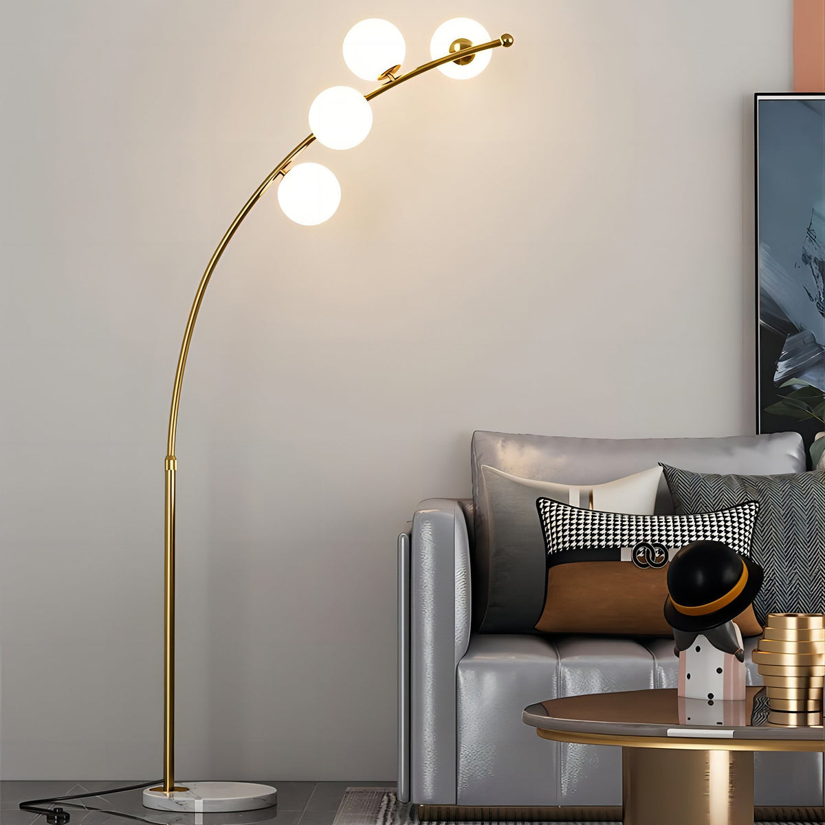 Quenelenora Glass Floor Lamp-Moonnatur