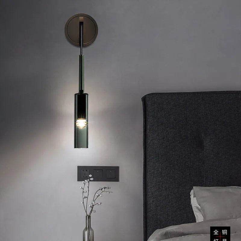 Zeyro Modern Black Glass Streamlined Pendant light/Wall Lamp - Neutralighting