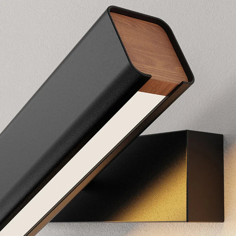 Orin Modern Rectangles Metal Rotatable Wall Lamp, Black/White - Neutralighting