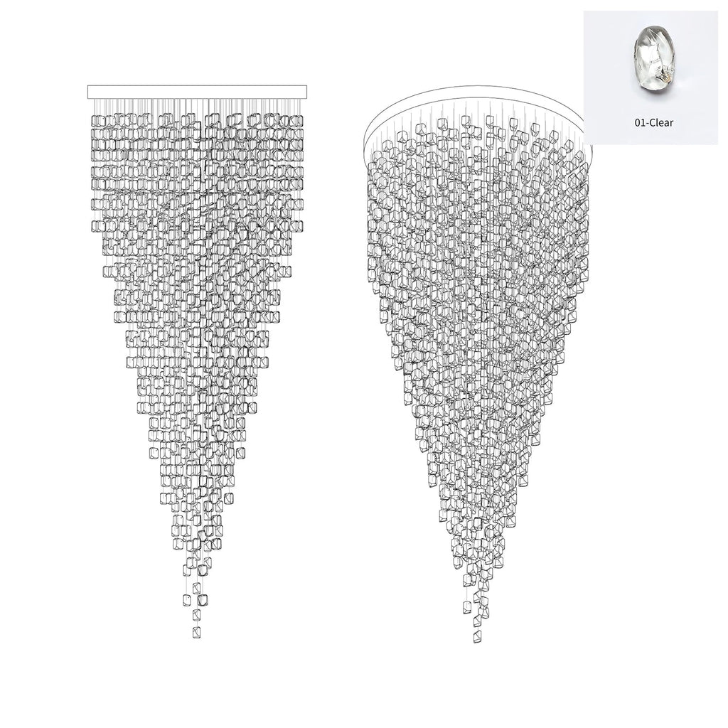 Qerise Glass Chandelier-Moonnatur
