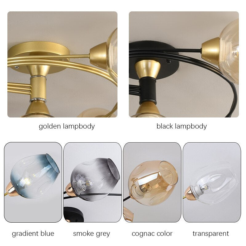 Sardenbrook Glass Ceiling Light-Moonnatur