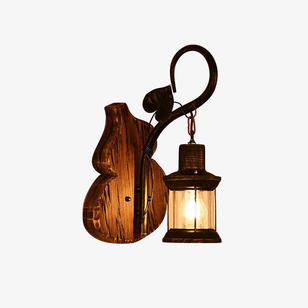 Ambelina Pine Wood Wall Light-Moonnatur