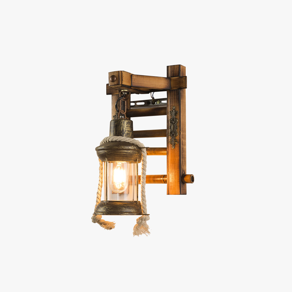 Whiteneth Pine Wood Wall Light-Moonnatur