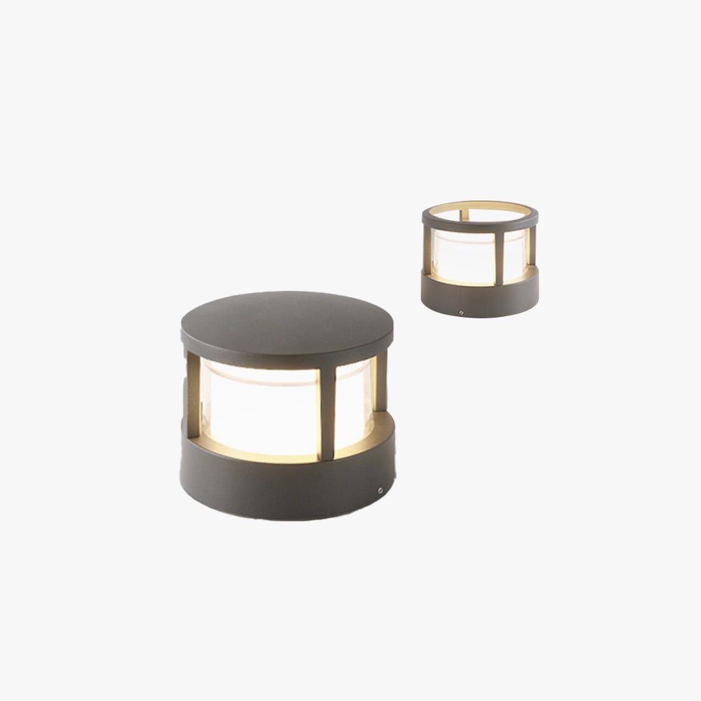 Zyra Modern Metal Cylindrical Outdoor Bollard Light, Black - Neutralighting