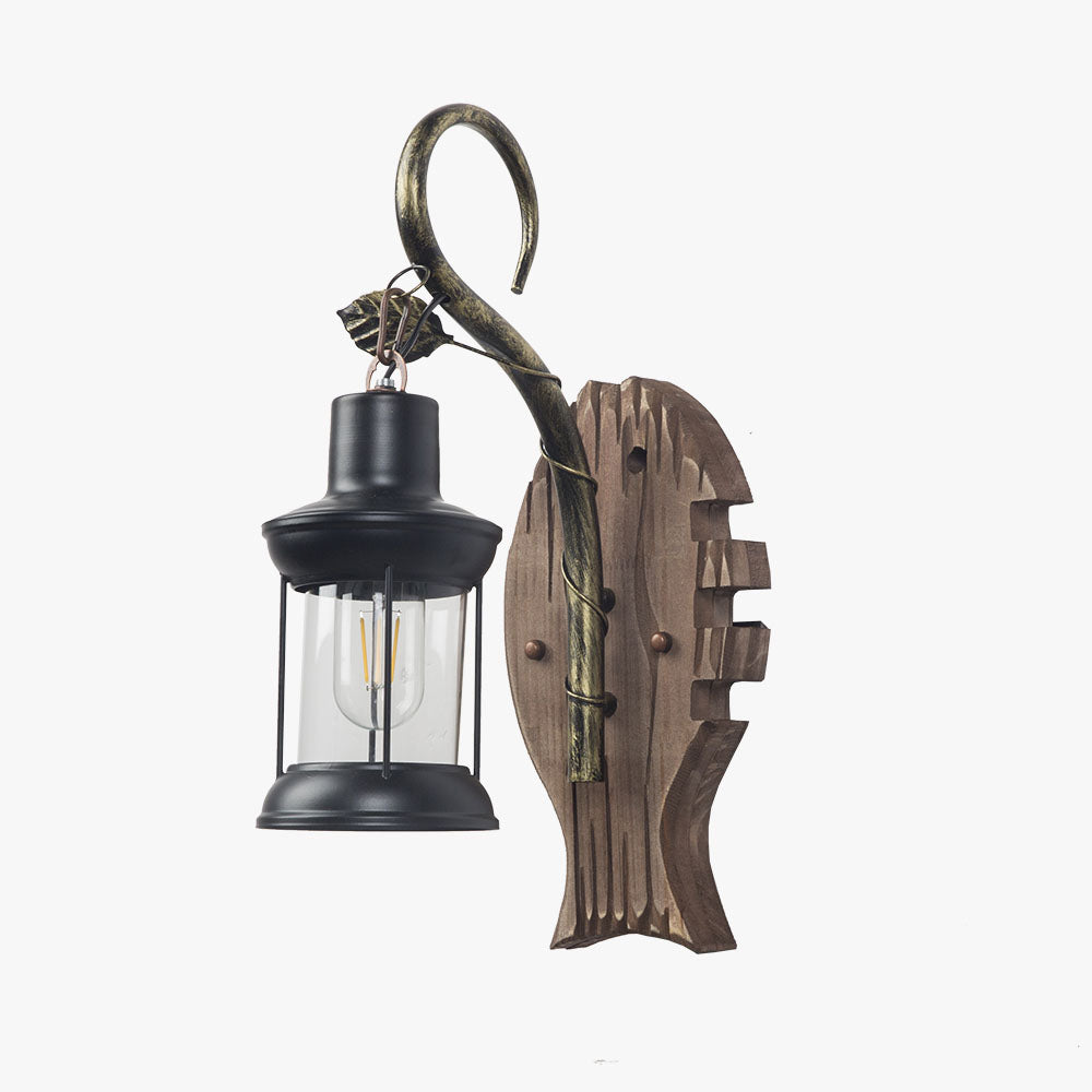 Aberena Pine Wood Wall Light-Moonnatur