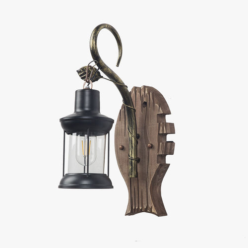Aberena Pine Wood Wall Light-Moonnatur
