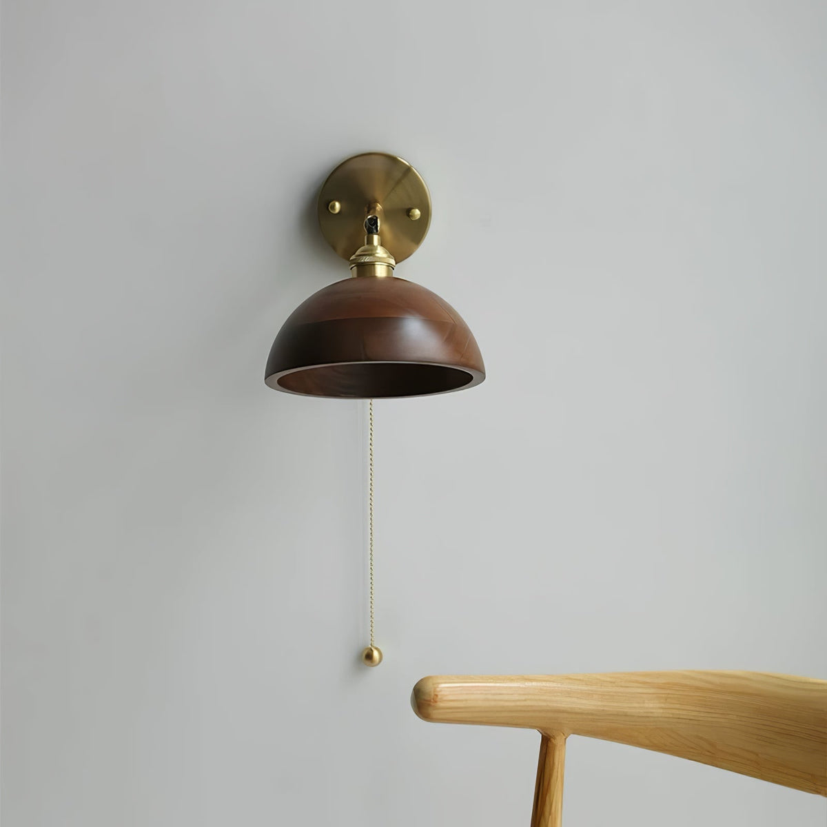 Farnelley Walnut Wall Light-Moonnatur