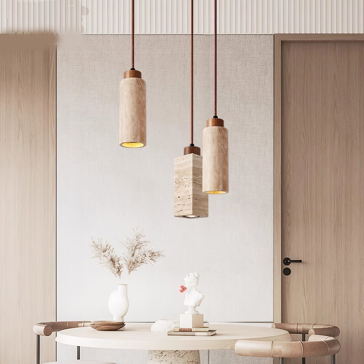 Ambelholm Travertine Pendant Light-Moonnatur