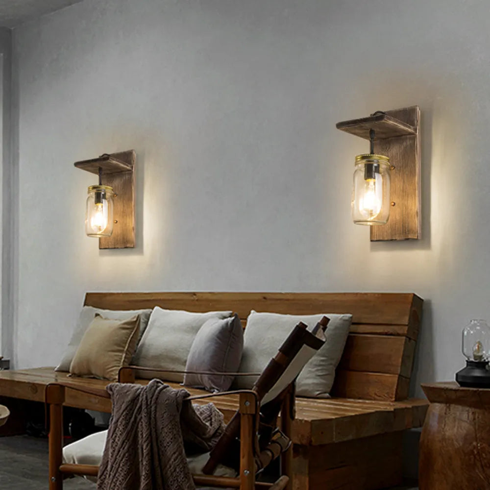 Weldenaria Pine Wood Wall Light-Moonnatur