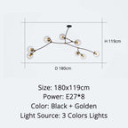 Marvenara Glass Chandelier-Moonnatur