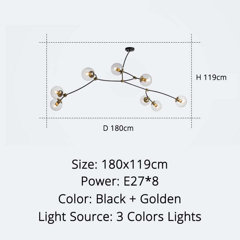 Marvenara Glass Chandelier-Moonnatur